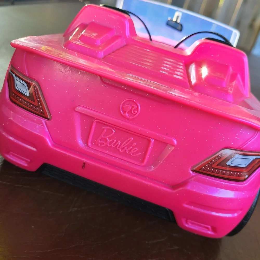 Barbie Glam Convertible Hot Pink‎ Car Used Toy Doll Ride Whip